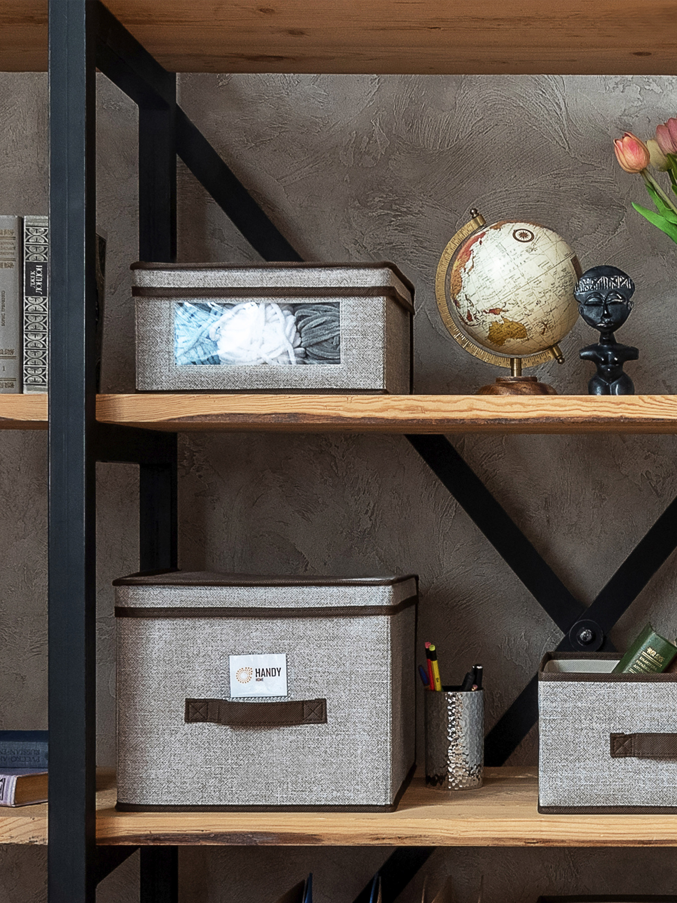 Короб для зберігання складаний з кришкою "Льон" Handy Home модель ESH06 Фото