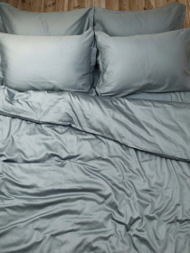 Простирадло без резинки сіро-блакитне Cozy модель 8008979 Фото