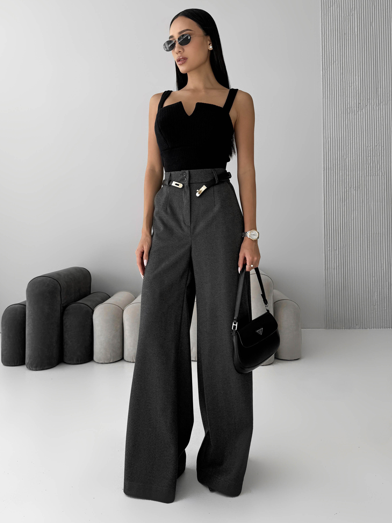 Брюки палаццо Jadone Fashion модель Fiva_grafit Фото