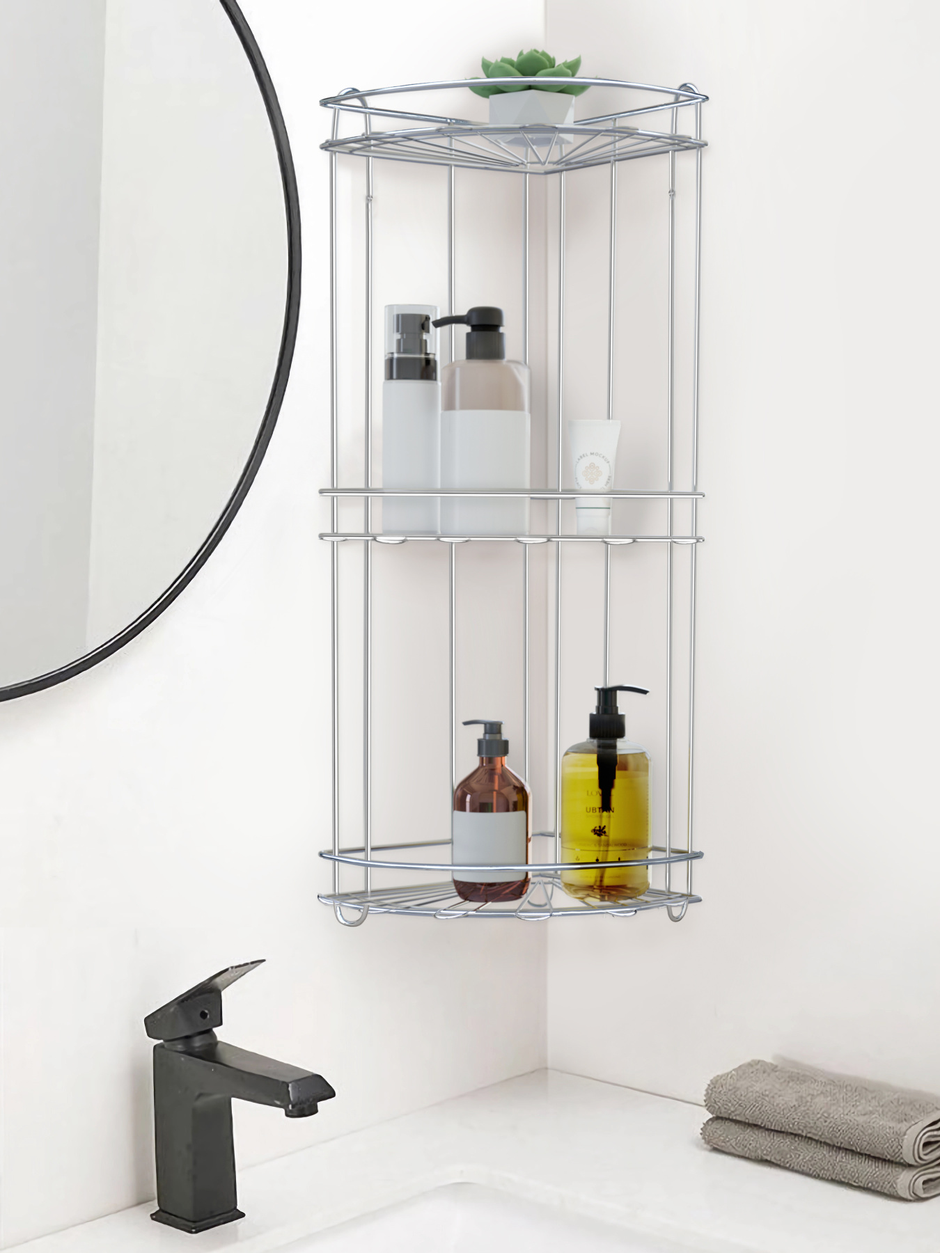 Полка трехъярусная угловая, хром Homax модель EBA-431 Фото