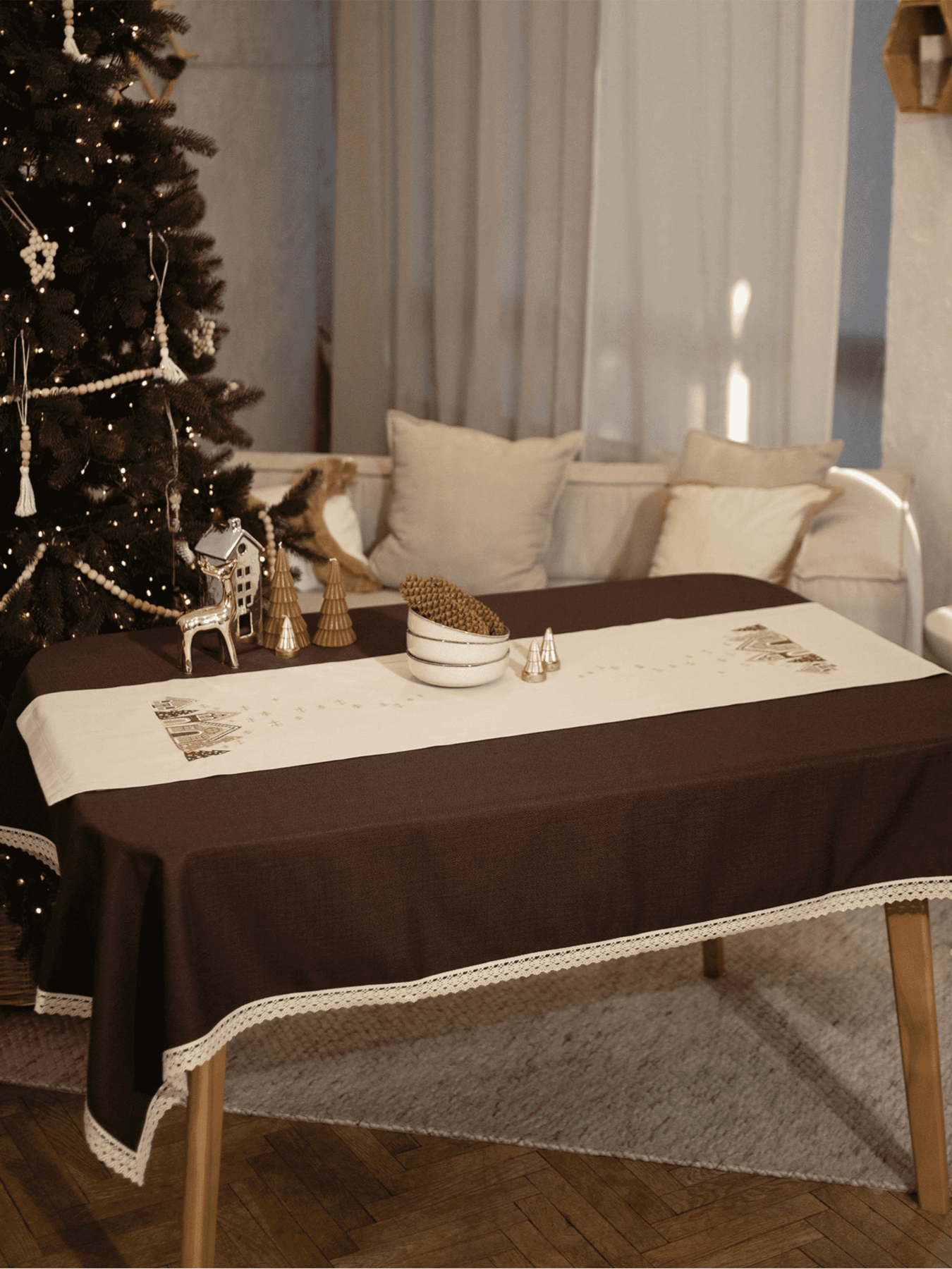 Новорічна доріжка "Хатинки" Едельвіка модель 327-24-00 Фото