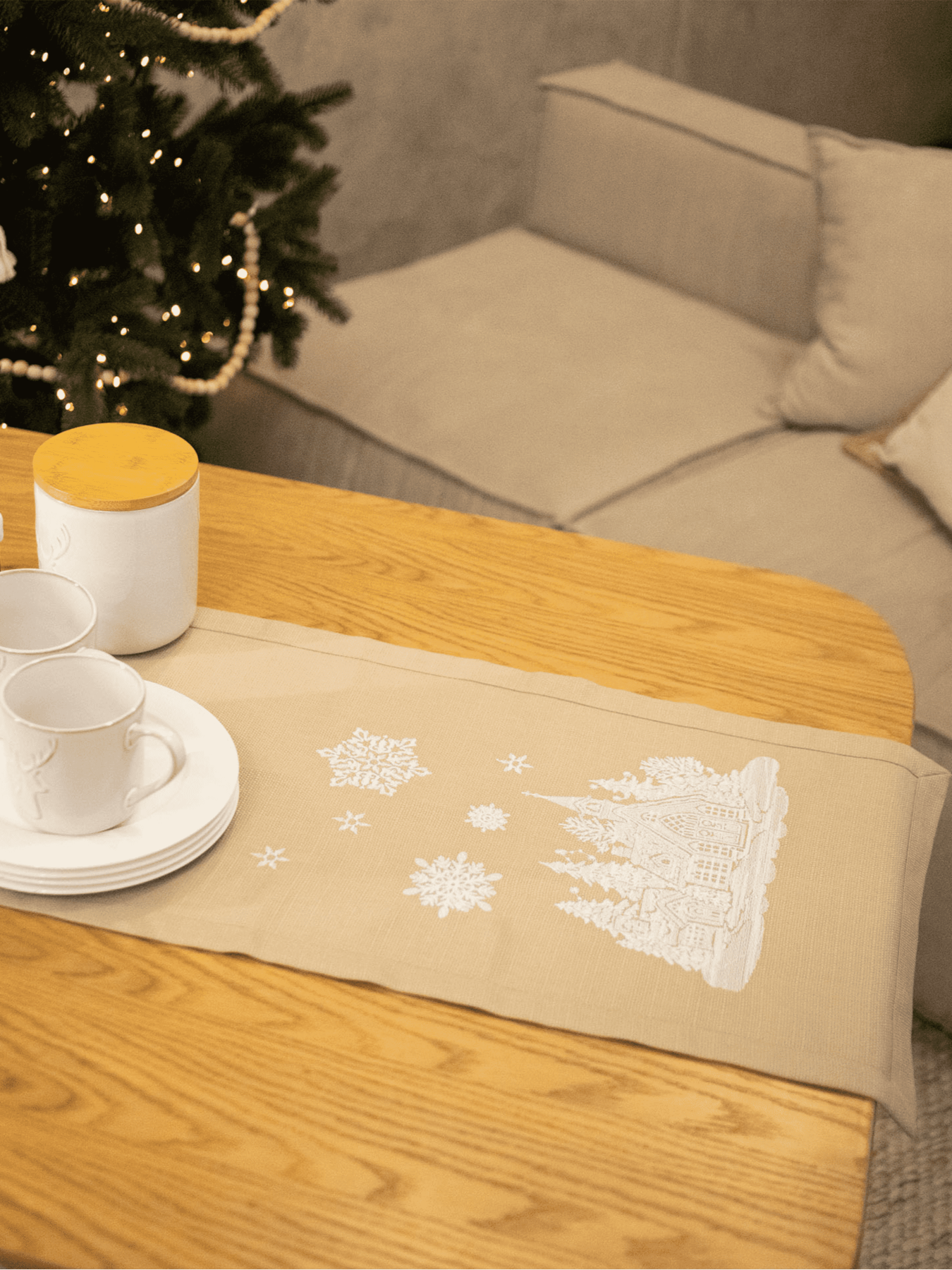 Новорічна доріжка "Різдво" Едельвіка модель 368-24-00 Фото