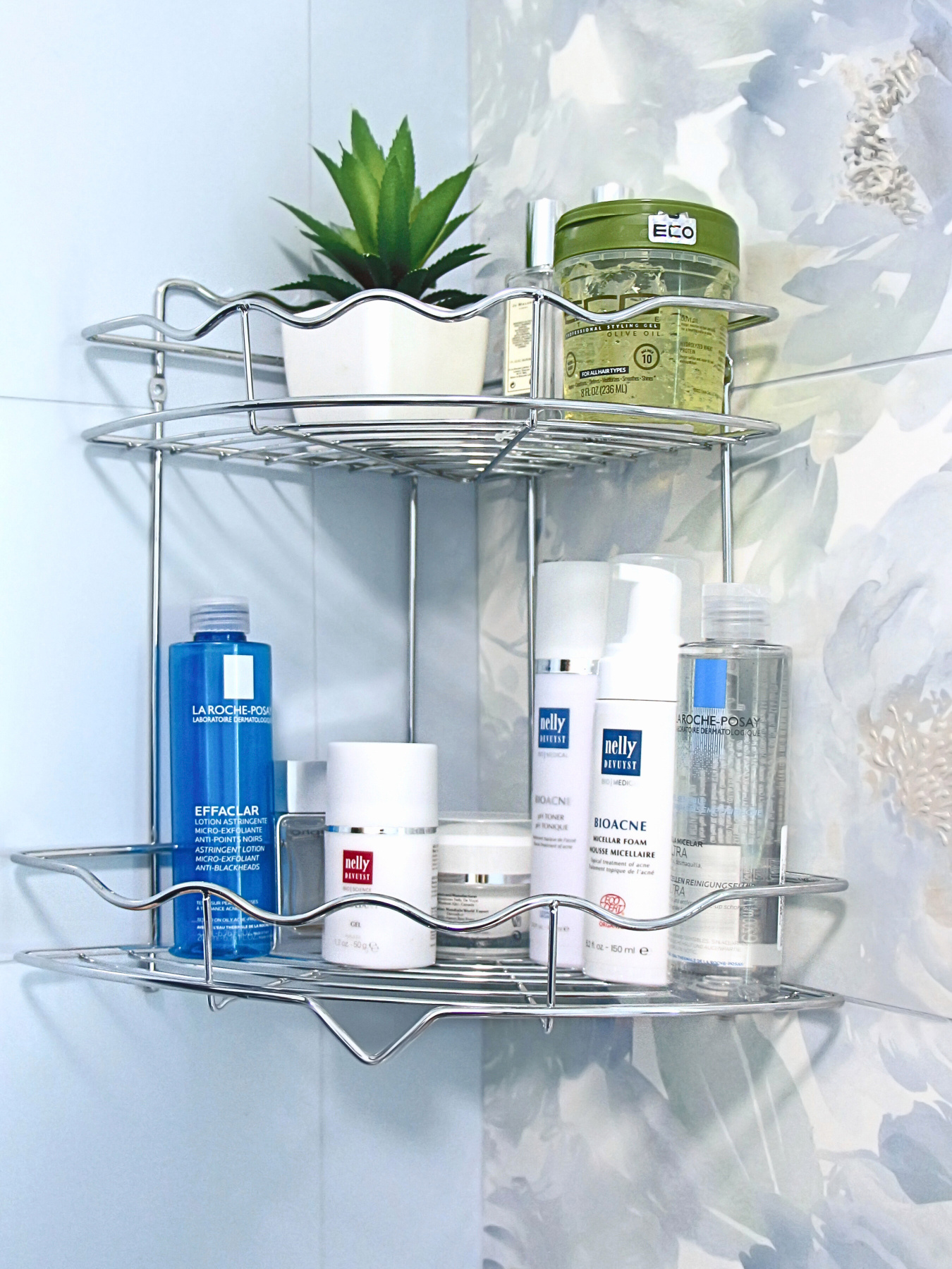 Полиця двоярусна кутова, хром Homax модель EBA-435 Фото