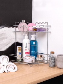 Полиця двоярусна кутова, хром Homax модель EBA-435 Фото