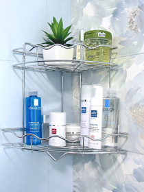 Полиця двоярусна кутова, хром Homax модель EBA-435 Фото