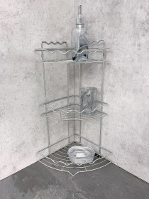 Полиця двоярусна кутова, хром Homax модель EBA-436 Полиця двоярусна кутова, хром Homax модель EBA-436 Фото