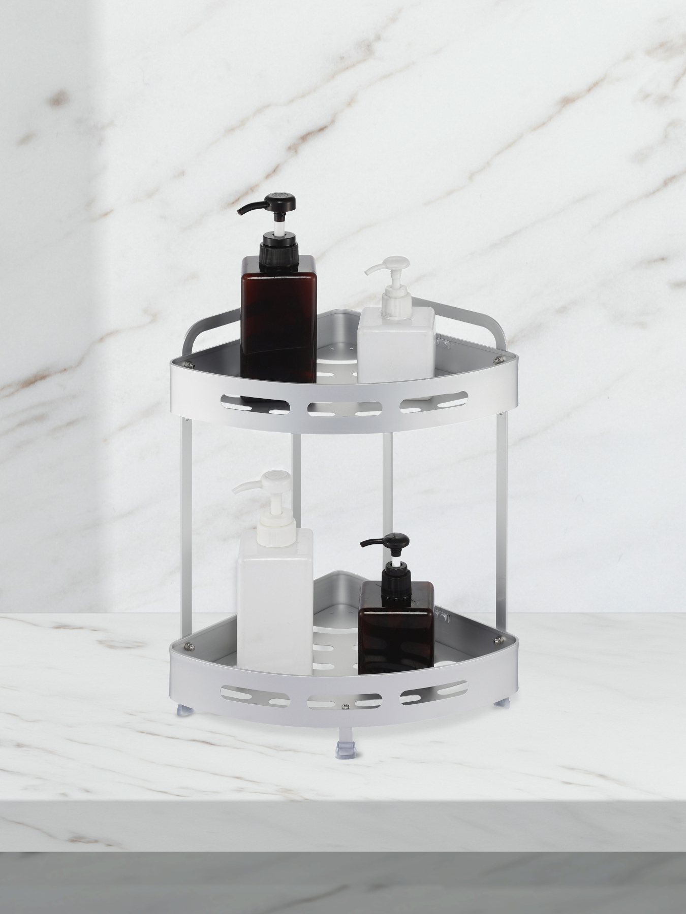 Полка двухъярусная угловая алюминиевая Homax модель EBA-3520 AL Фото