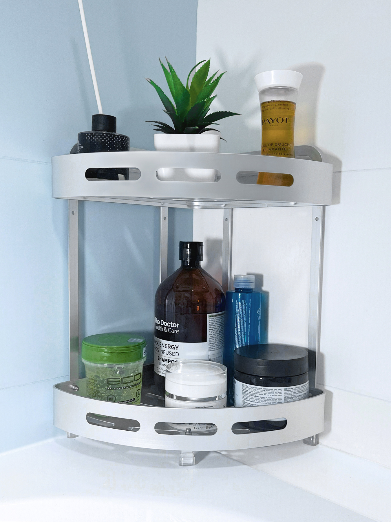 Полка двухъярусная угловая алюминиевая Homax модель EBA-3520 AL Фото