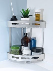 Полка двухъярусная угловая алюминиевая Homax модель EBA-3520 AL Фото