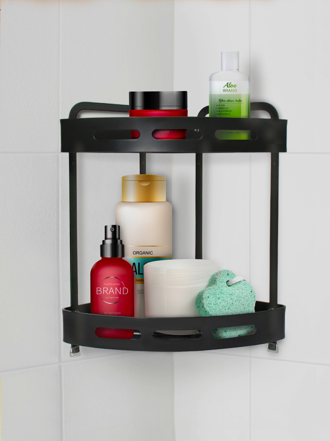 Полиця трьохярусна кутова алюмінієва Homax модель EBA-3520 BL Фото