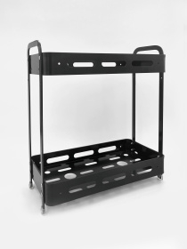 Полка двухъярусная прямоугольная алюминиевая, черная Homax модель EBA-3540 BL Фото