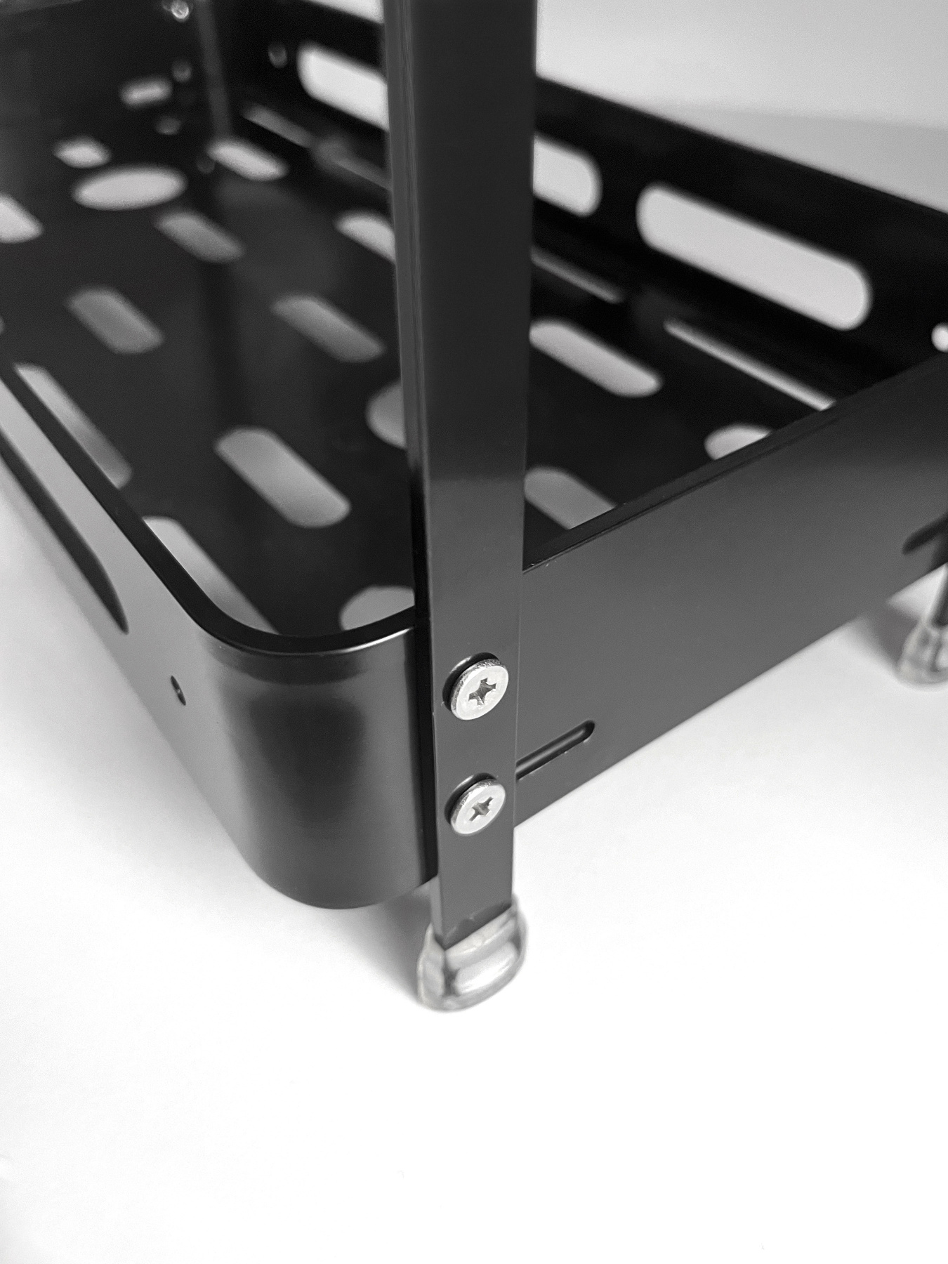 Полиця двоярусна прямокутна алюмінієва, чорна Homax модель EBA-3540 BL Фото