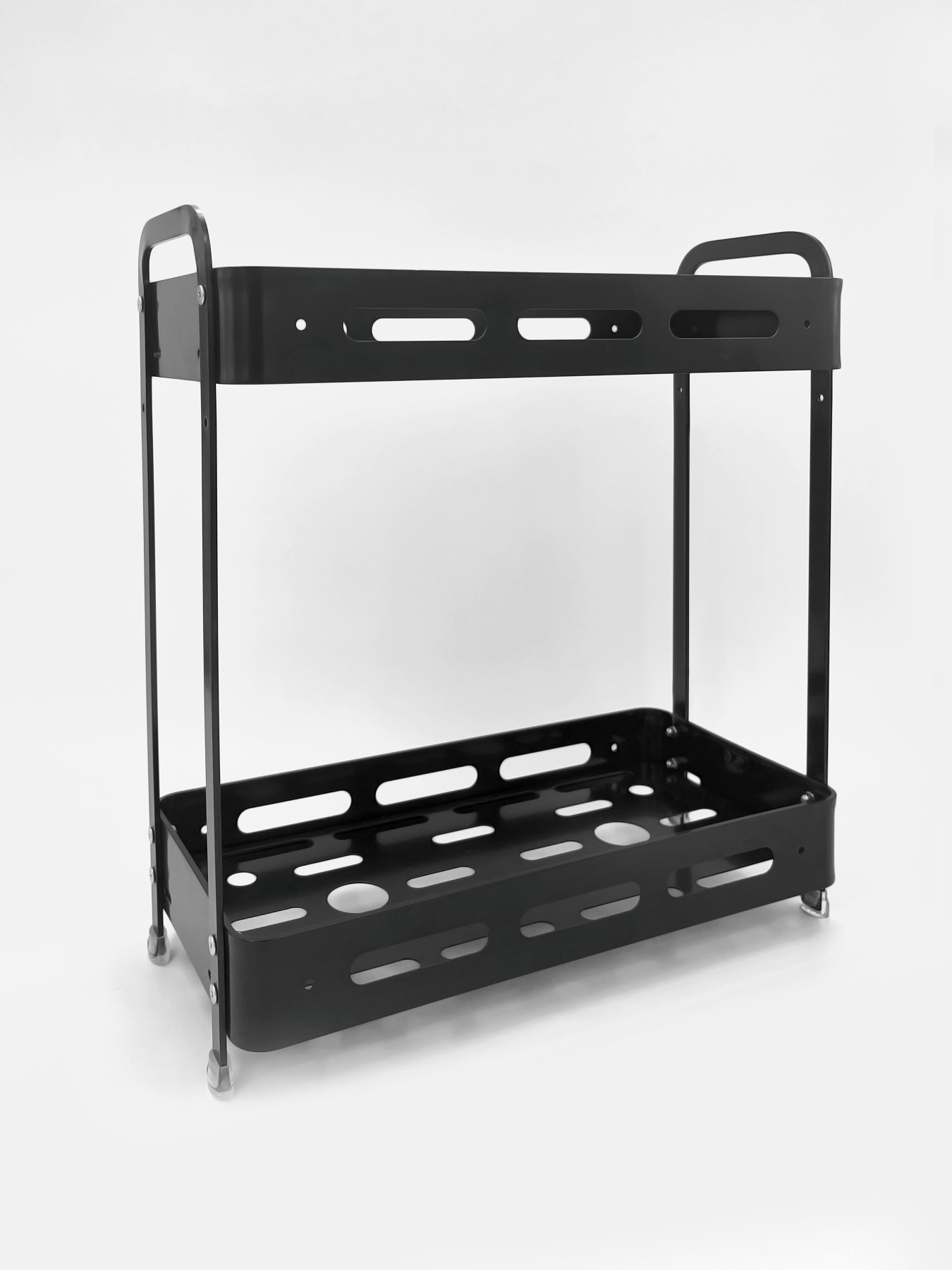 Полиця двоярусна прямокутна алюмінієва, чорна Homax модель EBA-3540 BL Фото