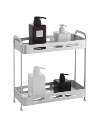 Полка двухъярусная прямоугольная алюминиевая, черная Homax модель EBA-3540 AL Фото