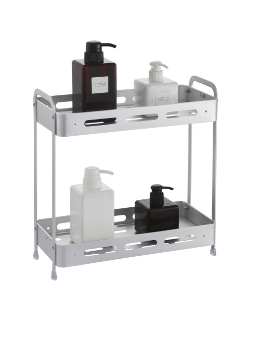 Полка двухъярусная прямоугольная алюминиевая, черная Homax модель EBA-3540 AL Фото