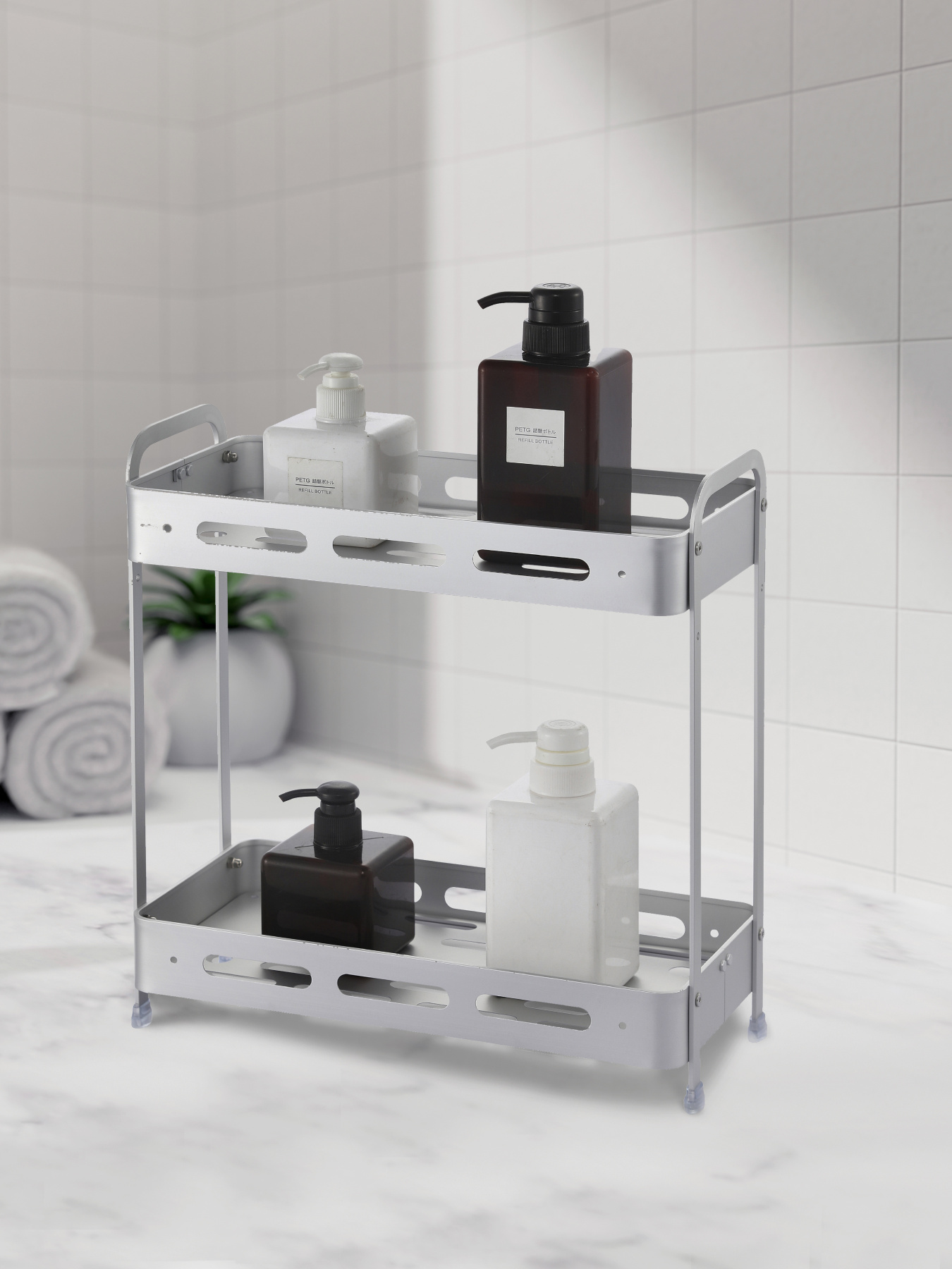 Полиця двоярусна прямокутна алюмінієва Homax модель EBA-3540 AL Фото