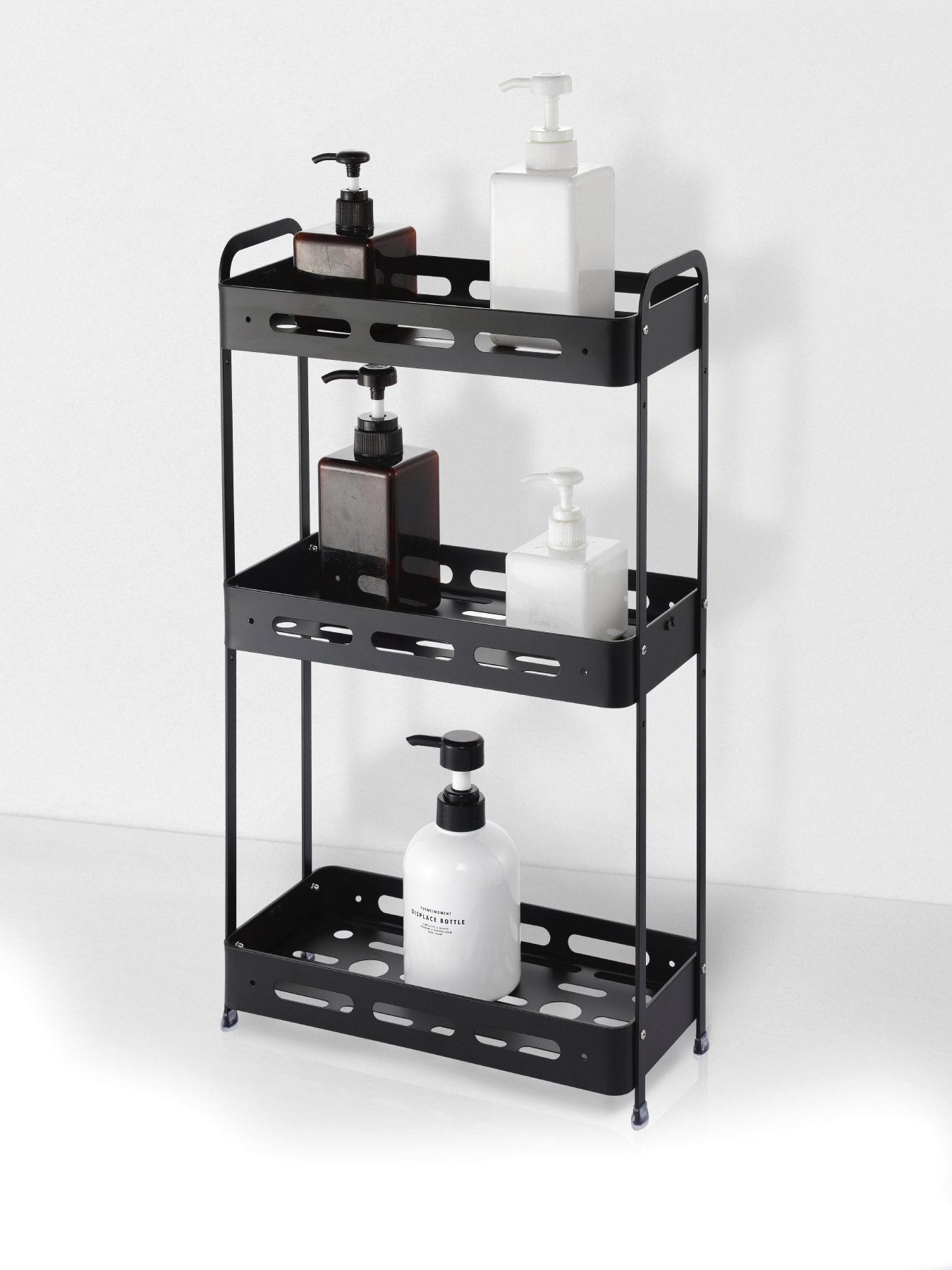 Полка трехъярусная прямоугольная алюминиевая, черная Homax модель EBA-3550 BL Фото