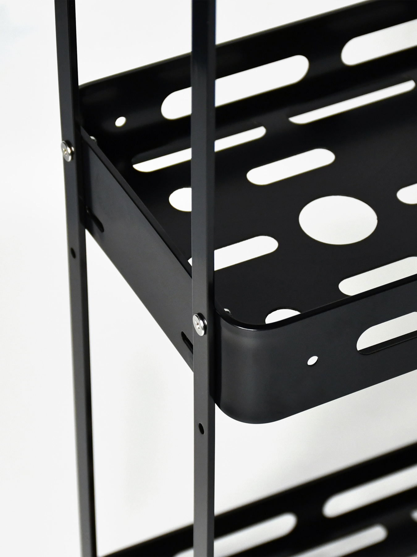 Полка трехъярусная прямоугольная алюминиевая, черная Homax модель EBA-3550 BL Фото