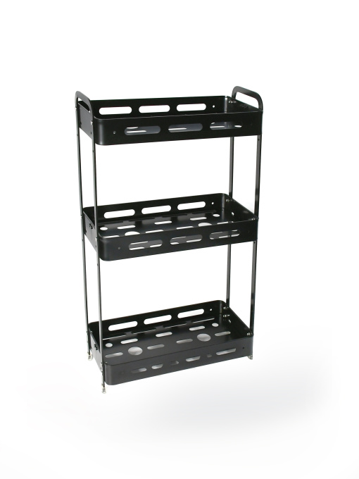 Полка трехъярусная прямоугольная алюминиевая, черная Homax модель EBA-3550 BL Фото