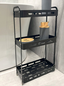 Полиця трьохярусна прямокутна алюмінієва, чорна Homax модель EBA-3550 BL Полиця трьохярусна прямокутна алюмінієва, чорна Homax модель EBA-3550 BL Фото