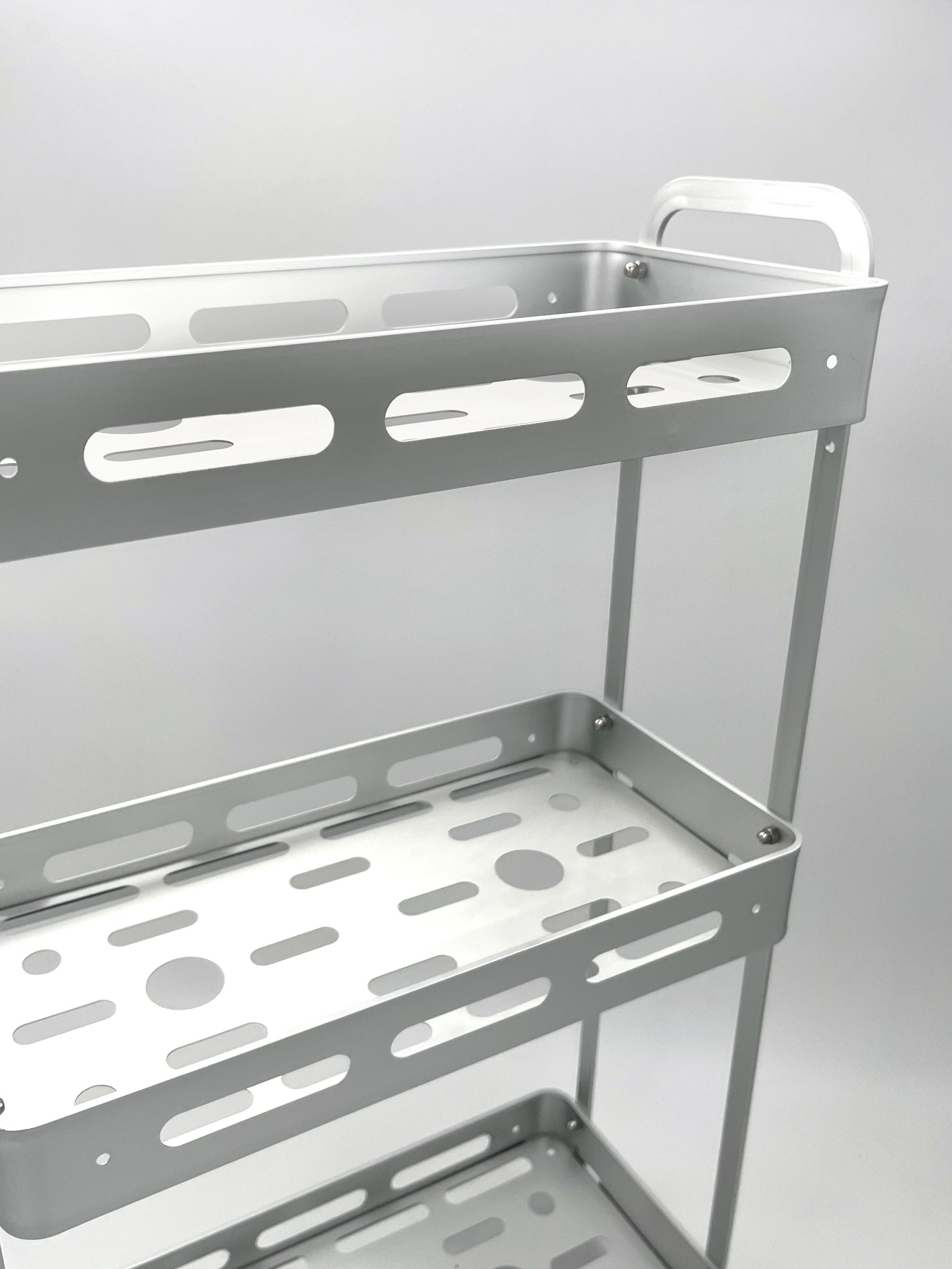 Полиця трьохярусна прямокутна алюмінієва, Homax модель EBA-3550 AL Фото