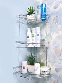 Полка трехъярусная угловая, нержавеющая сталь Homax модель EBA-5004 S/S Фото