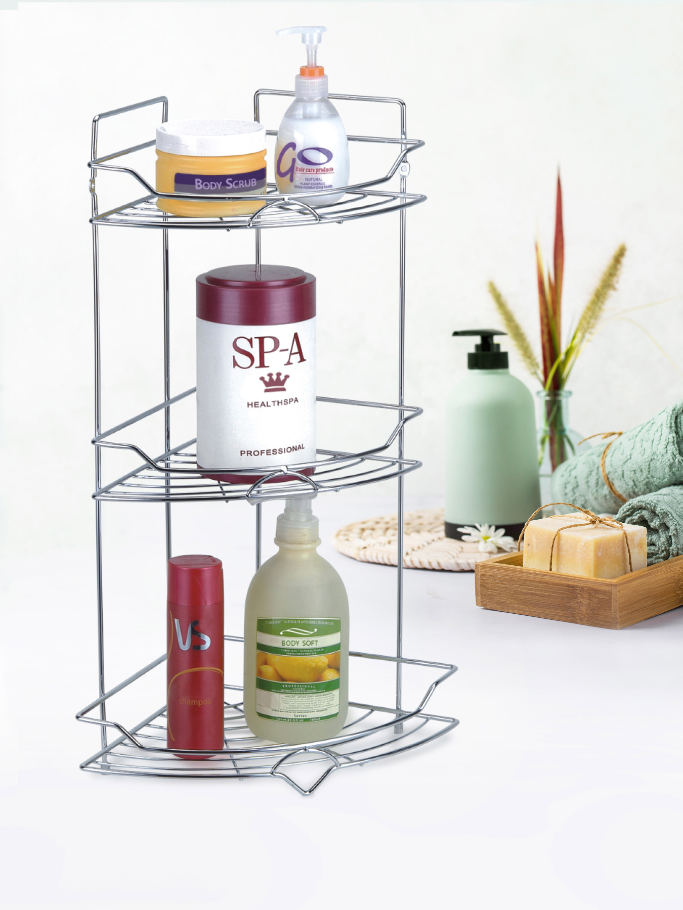 Полиця двоярусна кутова, нержавіюча сталь Homax модель EBA-5004 S/S Фото