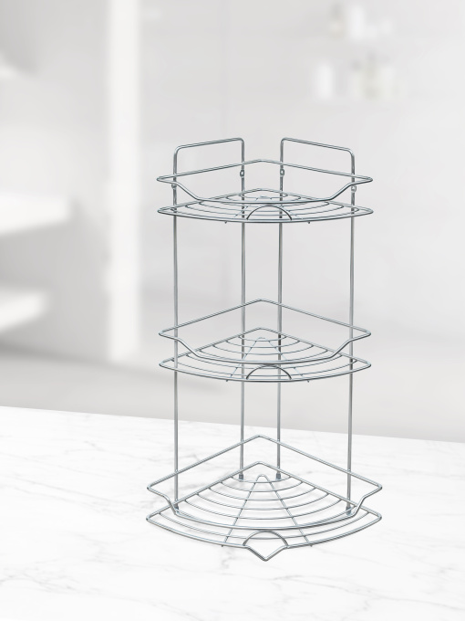 Полка трехъярусная угловая, нержавеющая сталь Homax модель EBA-5004 S/S Фото