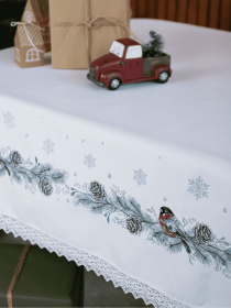 Новорічна скатертина "Снігурі" Едельвіка модель 319-24-09 Фото