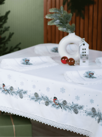Новорічна скатертина "Снігурі" Едельвіка модель 319-24-09 Фото