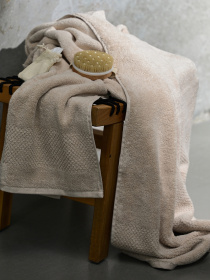 Полотенце из натурального хлопка "Бриз" бежевое MBM MY HOME модель BT-01/02/03/04 BEIGE Фото