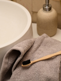 Рушник з натуральної бавовни "Бриз" сірий MBM HOME модель BT-01/02/03/04 GRAY Рушник з натуральної бавовни "Бриз" сірий MBM HOME модель BT-01/02/03/04 GRAY Фото
