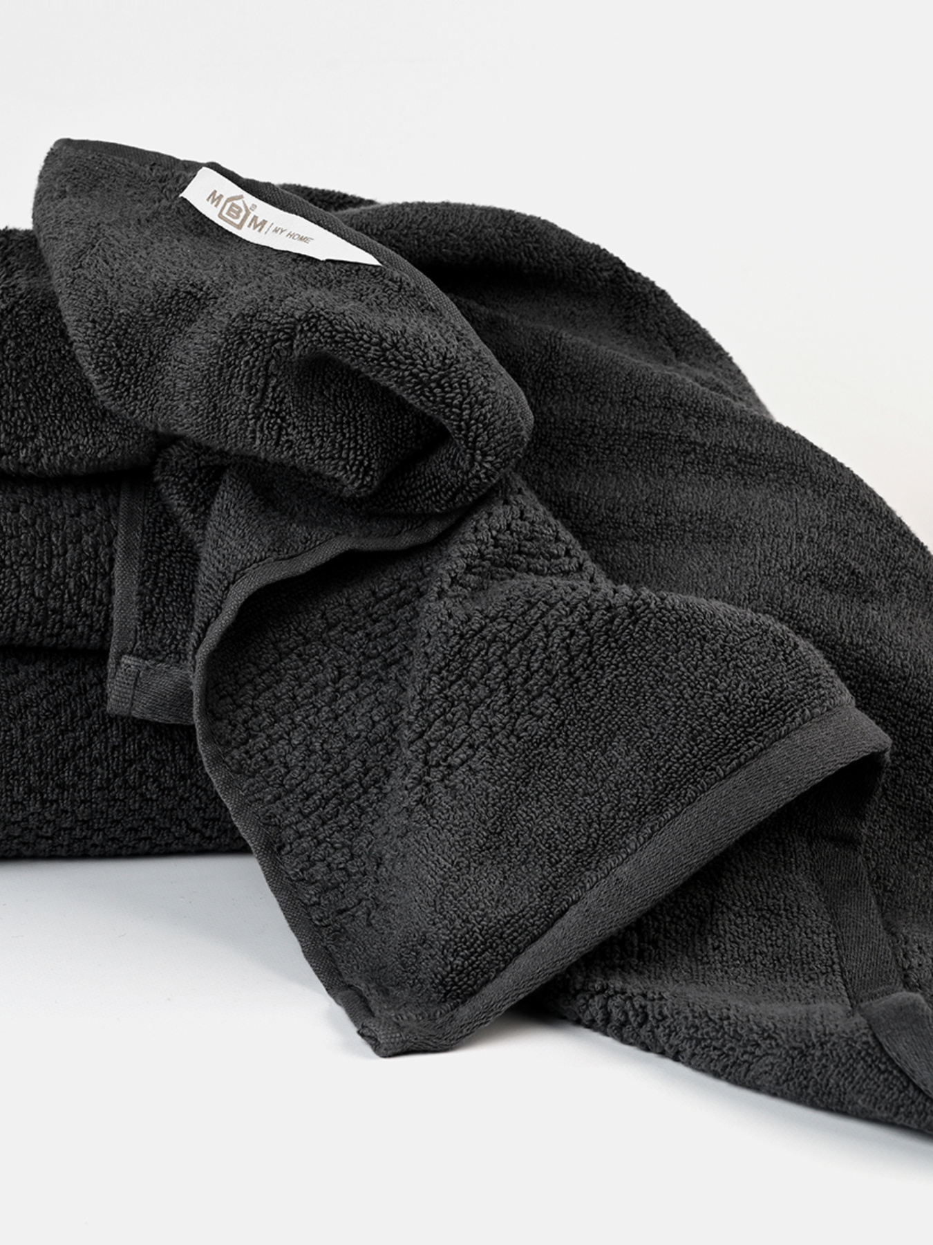 Рушник з натуральної бавовни "Бриз" темно-сірий MBM MY HOME модель BT-01/02/03/04 DARK GRAY Фото