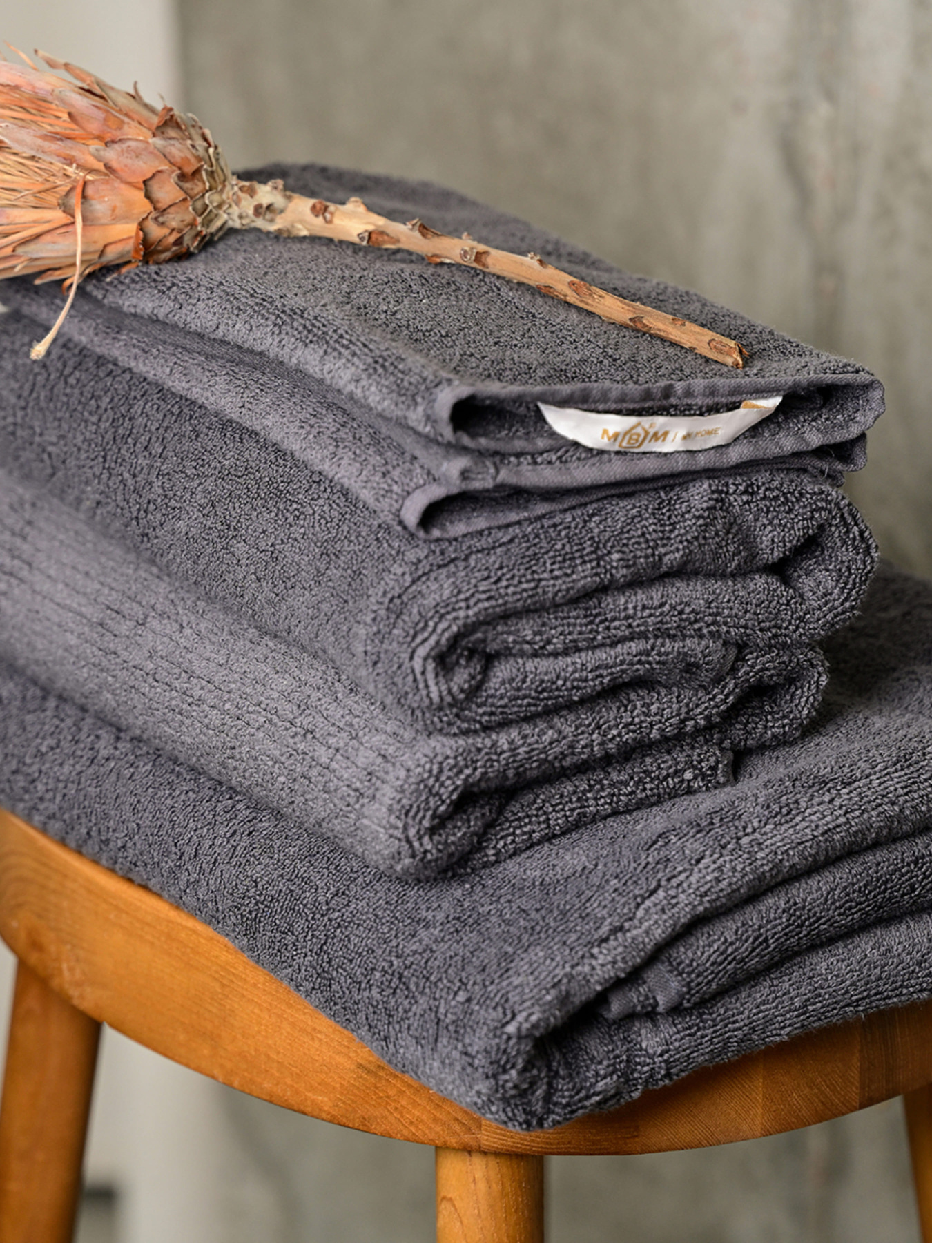 Рушник з натуральної бавовни "Бриз" темно-сірий MBM HOME модель BT-01/02/03/04 DARK GRAY Фото