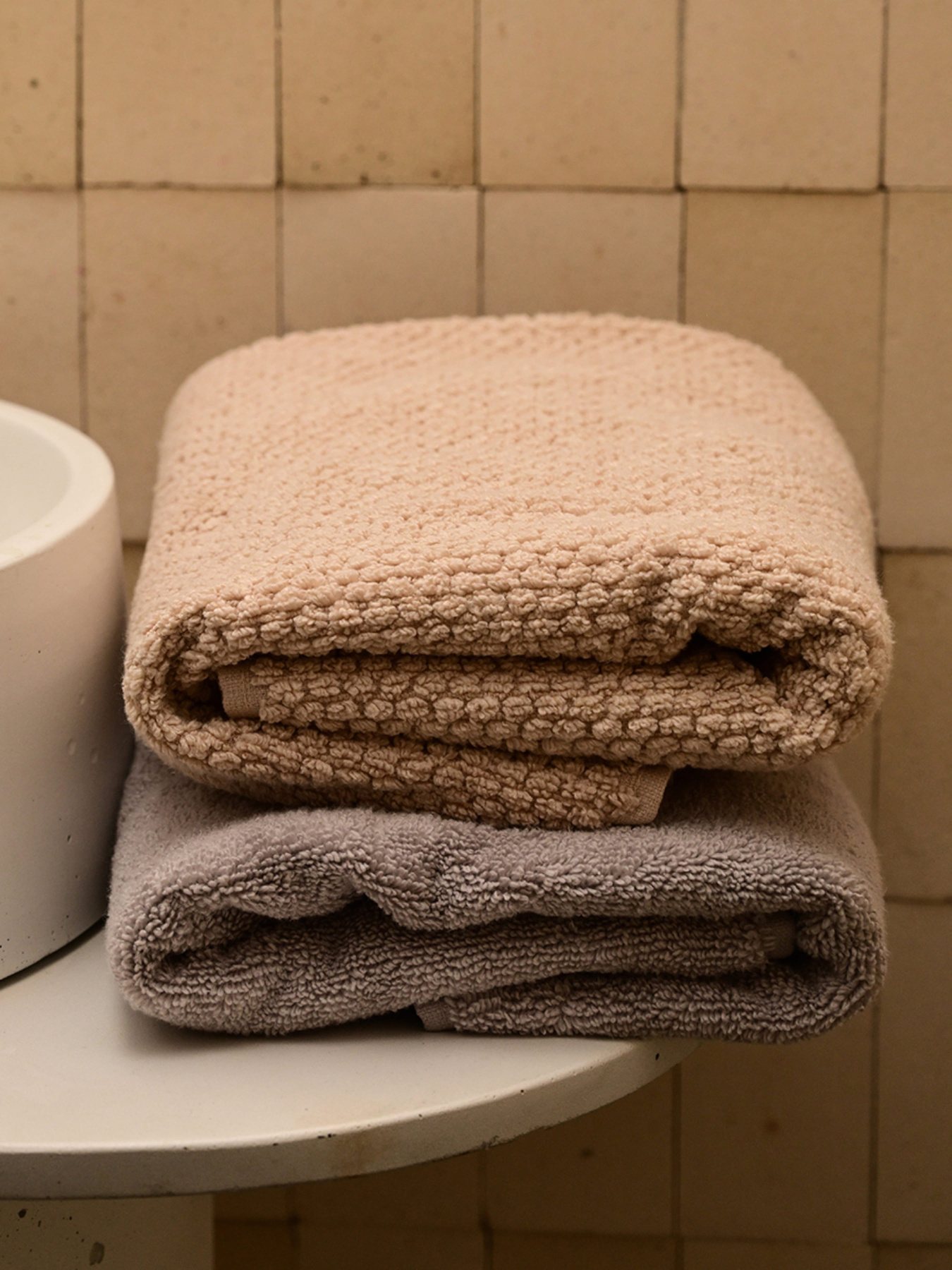 Полотенце из натурального хлопка "Залив" бежевое MBM MY HOME модель BT-05/06/07 BEIGE Фото