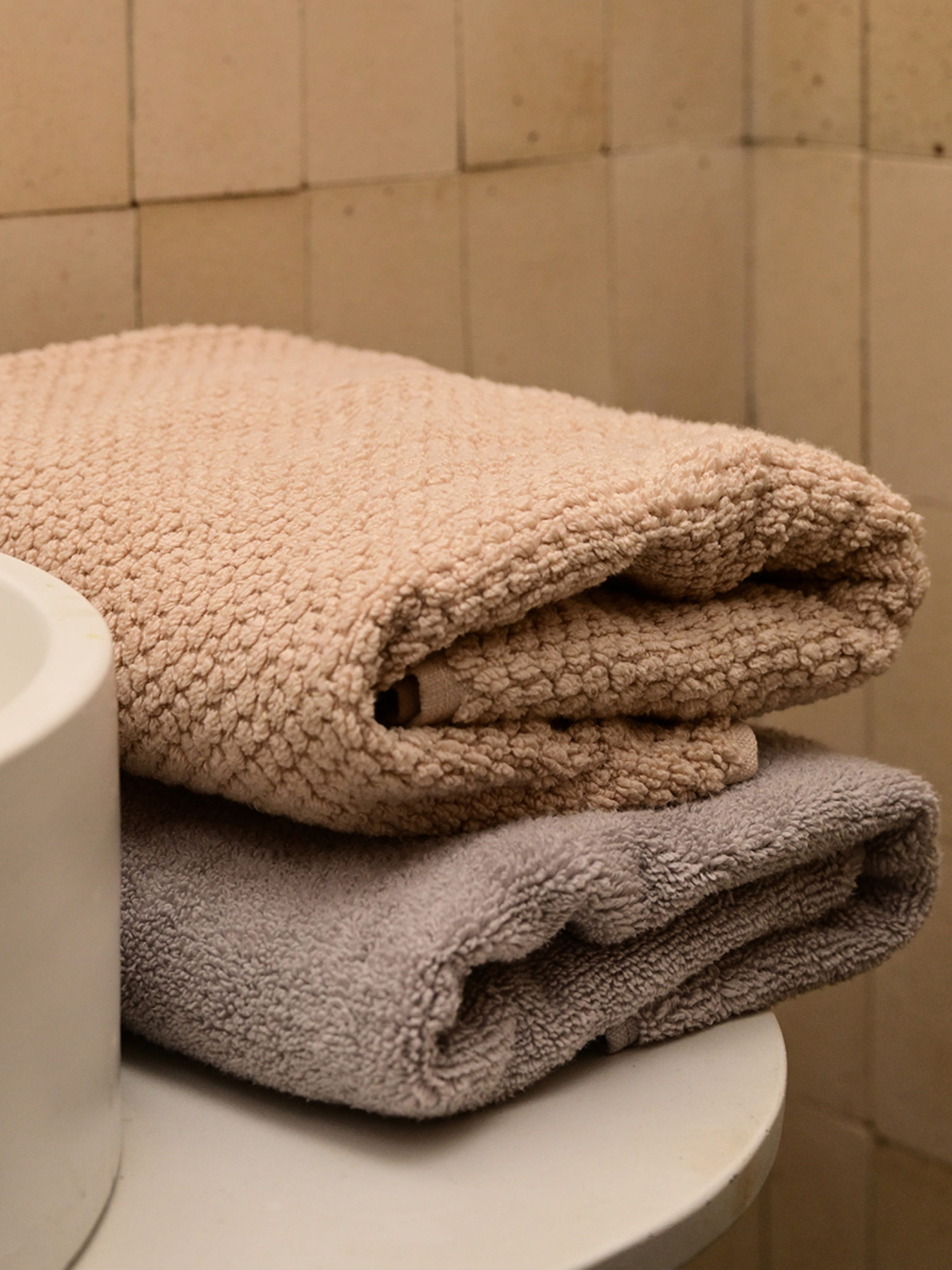 Полотенце из натурального хлопка "Залив" бежевое MBM MY HOME модель BT-05/06/07 BEIGE Фото