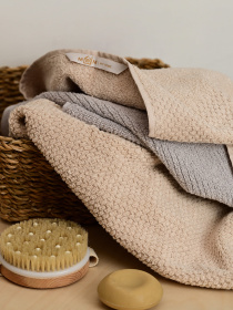 Рушник з натуральної бавовни "Затока" бежевий MBM HOME модель BT-05/06/07 BEIGE Рушник з натуральної бавовни "Затока" бежевий MBM HOME модель BT-05/06/07 BEIGE Фото