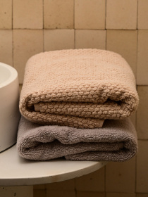 Рушник з натуральної бавовни "Затока" бежевий MBM HOME модель BT-05/06/07 BEIGE Рушник з натуральної бавовни "Затока" бежевий MBM HOME модель BT-05/06/07 BEIGE Фото