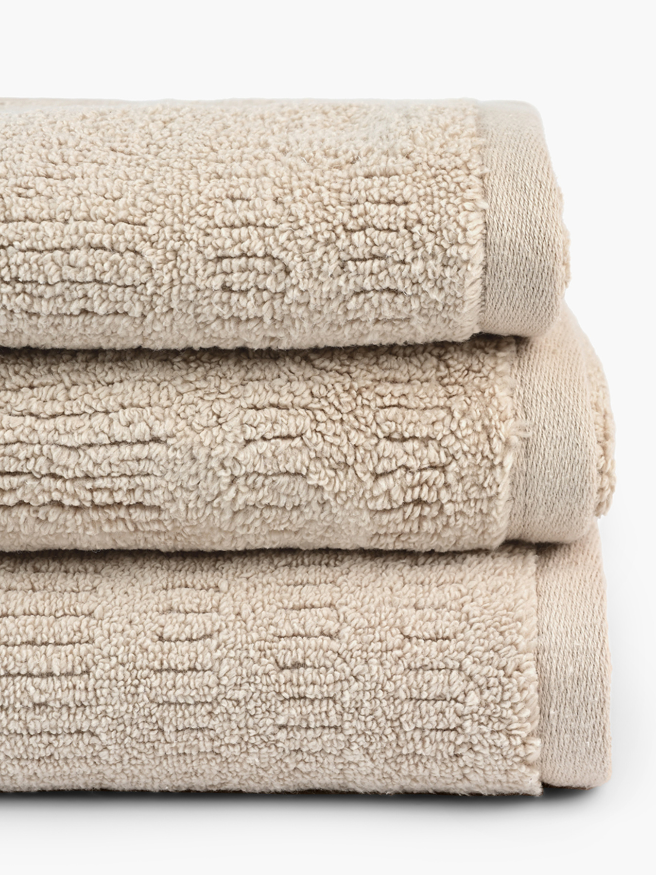 Полотенце из натурального хлопка "Волна" бежевое MBM MY HOME модель BT-08/09/10 BEIGE Фото