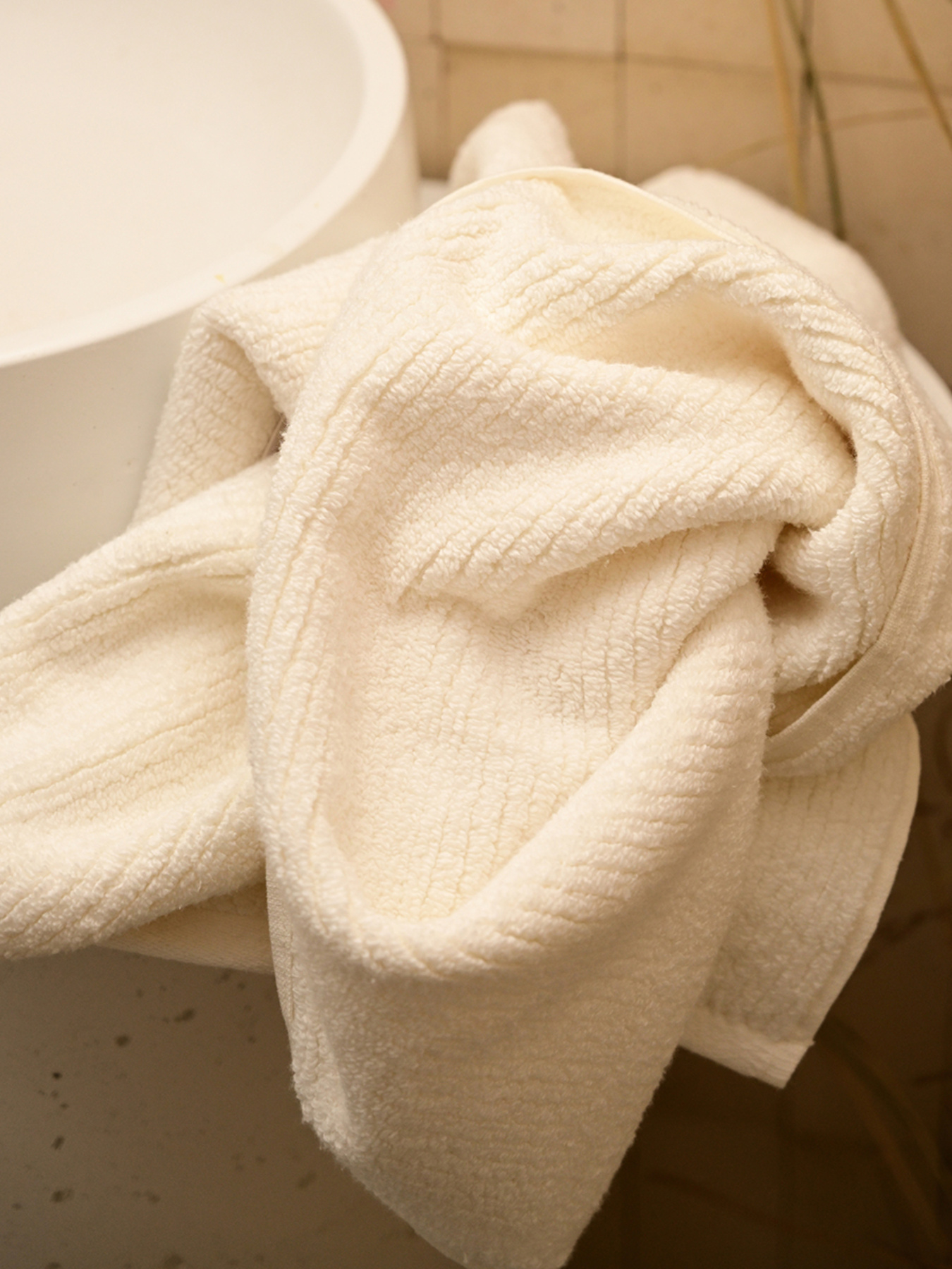 Полотенце из натурального хлопка "Волна" кремовое MBM MY HOME модель BT-08/09/10 CREAM Фото