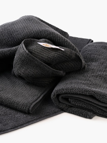 Полотенце из натурального хлопка "Волна" темно-серое MBM MY HOME модель BT-08/09/10 DARK GRAY Фото