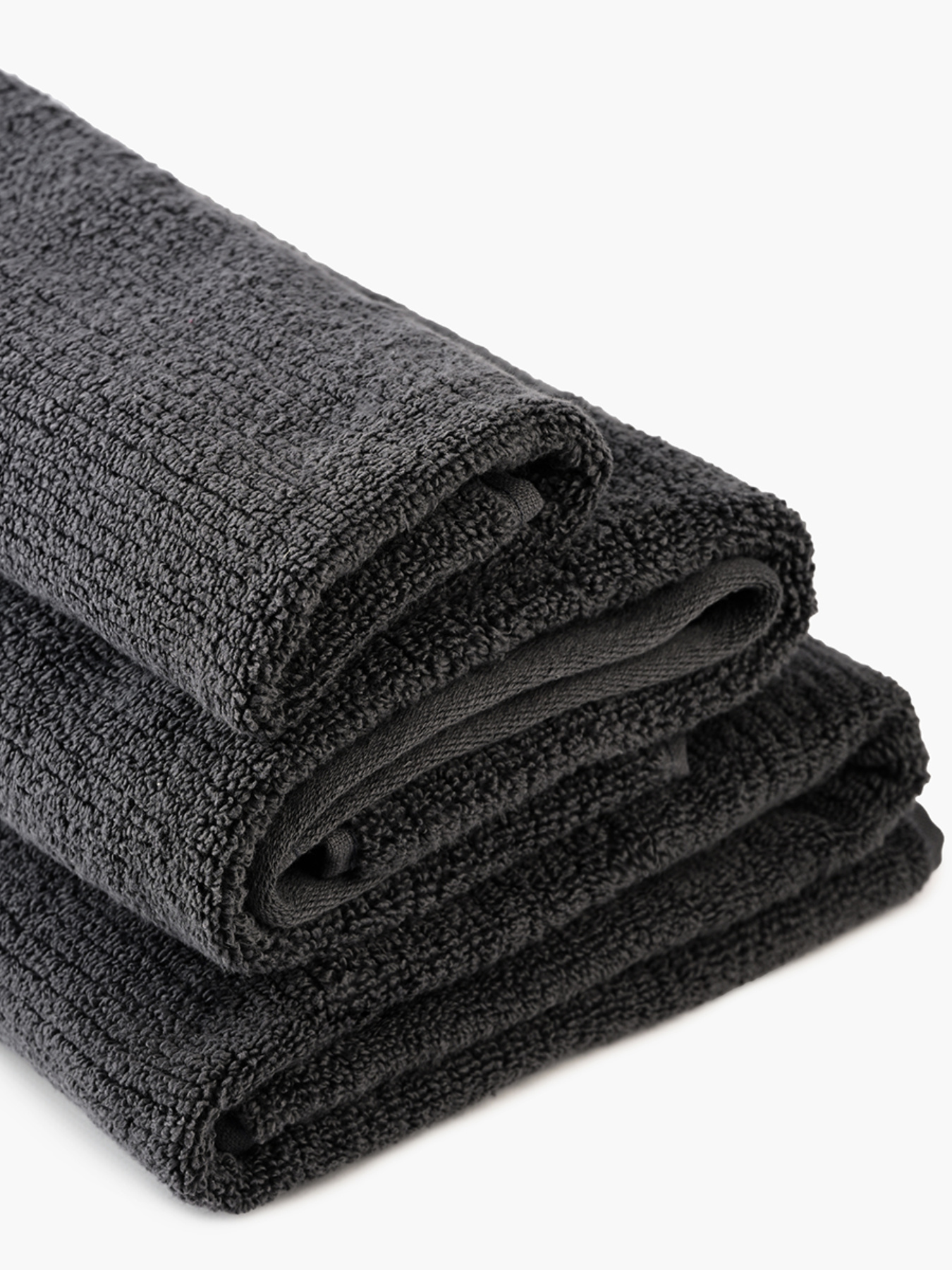 Рушник з натуральної бавовни "Хвиля" темно-сірий MBM HOME модель BT-08/09/10 DARK GRAY Фото