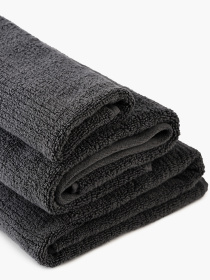 Рушник з натуральної бавовни "Хвиля" темно-сірий MBM HOME модель BT-08/09/10 DARK GRAY Фото