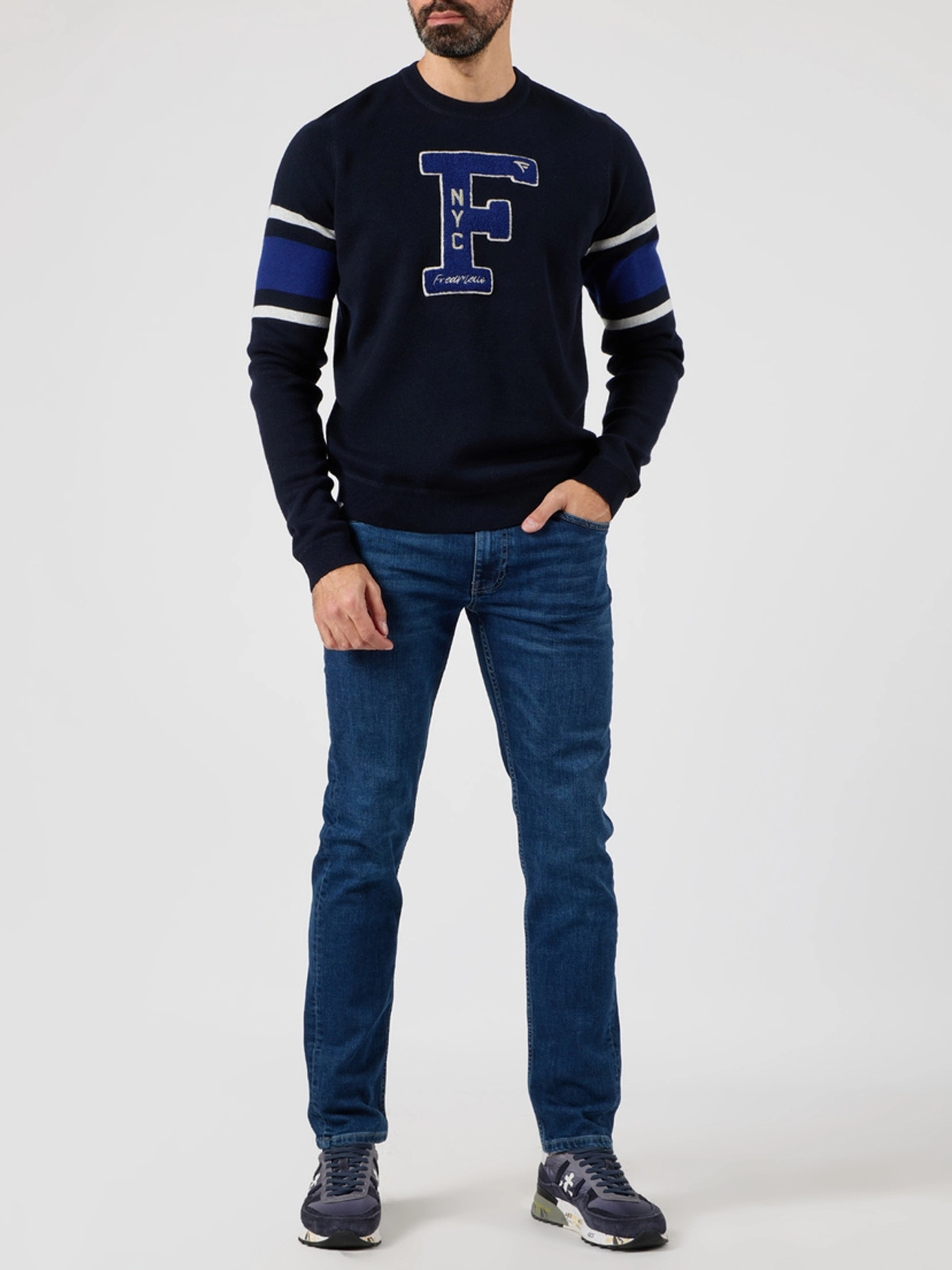 Джинсы Fred Mello модель FMNORMAN_MIDDLEBLUE Фото