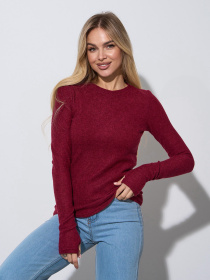 Лонгслив ISSA Plus модель 14423_бордовый Фото