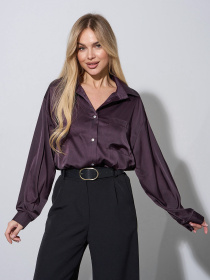 Рубашка ISSA Plus модель 14957_темно_бордовый Фото