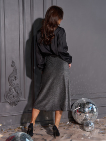 Юбка миди ISSA Plus модель 14958_черный Фото