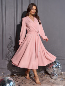 Сукня міді ISSA Plus модель 14960_розовый Фото