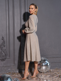 Платье миди ISSA Plus модель 14961_бежевый Фото