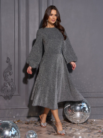 Платье миди ISSA Plus модель 14961_черный Платье миди ISSA Plus модель 14961_черный Фото